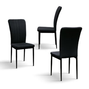 SET 6 Scaune Alto, tesatura ,structura metalica - NEGRU - STANDARD