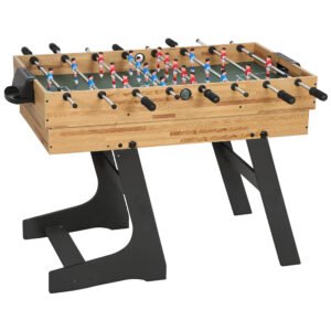 SPORTNOW Masă de Jocuri 13 în 1 Pliabilă cu Fotbal de Masă, Ping Pong, Hockey, Biliard, Șah și Altele, Nuc | Aosom Romania