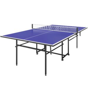 SPORTNOW Masă de Ping Pong Pliabilă cu Roți, Plasă și Palete pentru Interior | Aosom Romania
