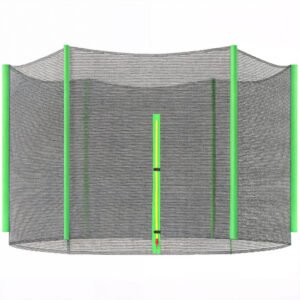 SPORTNOW Plasă Protecție Trambulină Rotundă 305cm cu 6 Stâlpi Drepti Rezistentă Negru/Verde | Aosom Romania