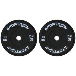 SPORTNOW Set 2 Placi Greutati Olimpice 10 kg Cauciuc pentru Haltere Orificiu 5 cm Acasa Sala | Aosom Romania