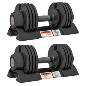 SPORTNOW Set de Gantere Reglabile, Set de Greutăți 4-în-1 cu Suport și Mâner Antiderapant, 33x16x16 cm, Negru | Aosom Romania