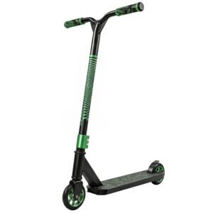 SPORTNOW Trotinetă acrobatică pentru trucuri Trotinetă Freestyle cu Rulmenți ABEC-9 Roți 120 mm Rotație 360° pentru Skatepark Verde | Aosom Romania