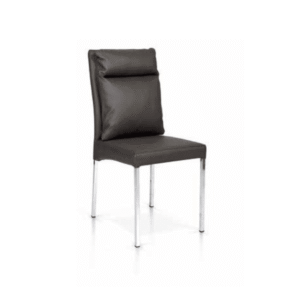 Scaun Cushion, structura metalica argintie, piele ecologica - GRI