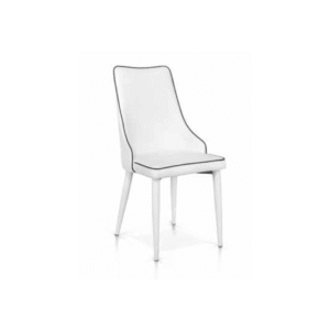 Scaun Molino, piele ecologica, structura metalica - ALB