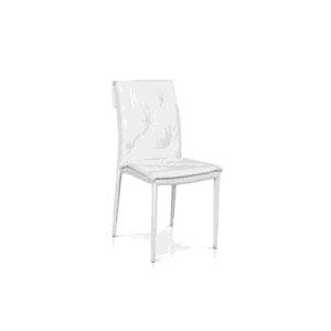 Scaun Solan, structura metalica, piele ecologica - ALB