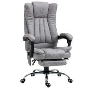 Scaun birou masaj si incalzire, pivotant 360°,62x67x113-120 cm,120 kg,Vinsetto | Aosom Romania