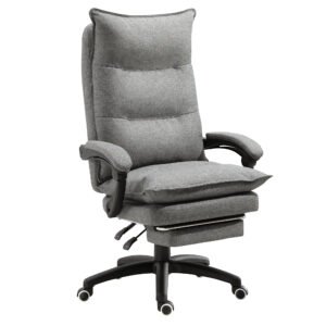 Scaun de birou ergonomic Vinsetto cu inclinare si masaj in 6 Puncte, inaltime reglabila, 70x62x120-130 cm, Gri | Aosom Romania