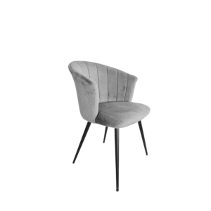 Set 2 Scaune tip fotoliu Shell ,structura metalica, catifea gri