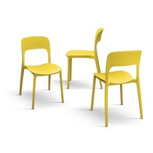 Set 4 scaune ROSINNA -POLIPROPILENA- HORECA - GALBEN - 4 BUCATI