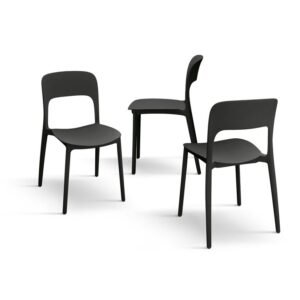 Set 4 scaune ROSINNA -POLIPROPILENA- HORECA - NEGRU - 4 BUCATI