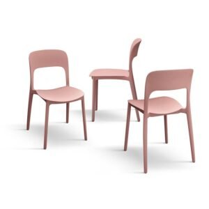 Set 4 scaune ROSINNA -POLIPROPILENA- HORECA - ROZ - 4 BUCATI