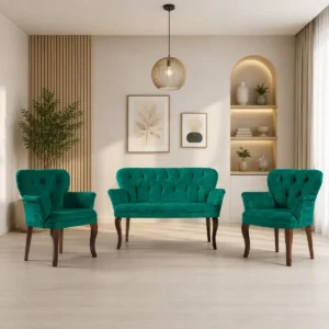 Set canapea 2 locuri cu 2 fotolii, Cafe Homs,verde