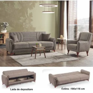 Set canapea cu 2 fotolii Tara Homs