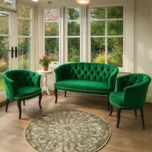 Set canapea si fotolii Milano Relax Homs textil verde