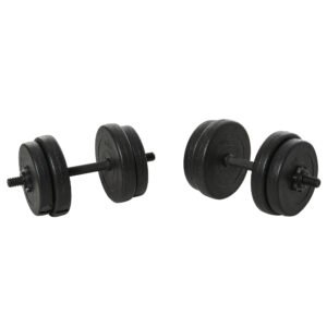 Set de 2 Gantere cu Discuri 18Kg HOMCOM | Aosom Romania