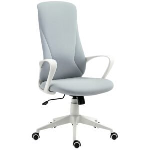 Vinsetto Scaun de Birou Ergonomic și Tapitat, Înălțime Reglabilă, Funcție de Înclinare, 62x56x110-119.5 cm, Gri | Aosom Romania